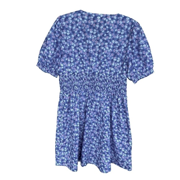 On 34th Women's Printed Cotton Zip-Front Puff-Sleeve Dress, Large - Picture 6 of 11